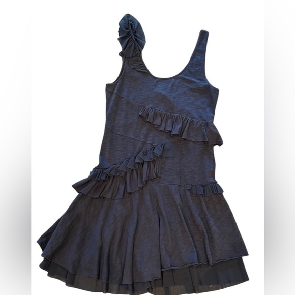 La Rok Blue Ruffled Dress NWOT - Picture 7 of 8